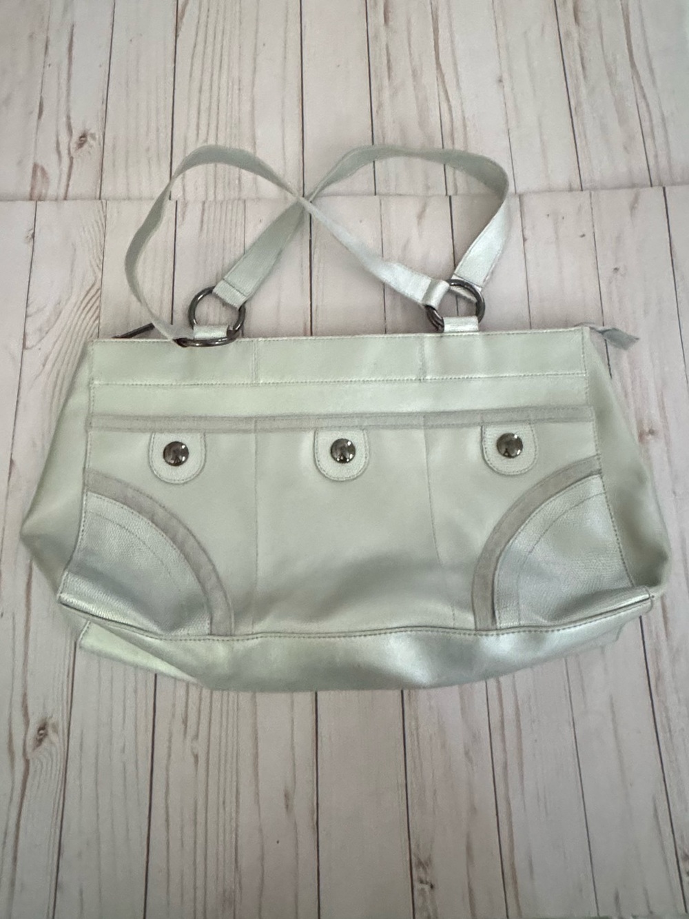 Silver tote bag